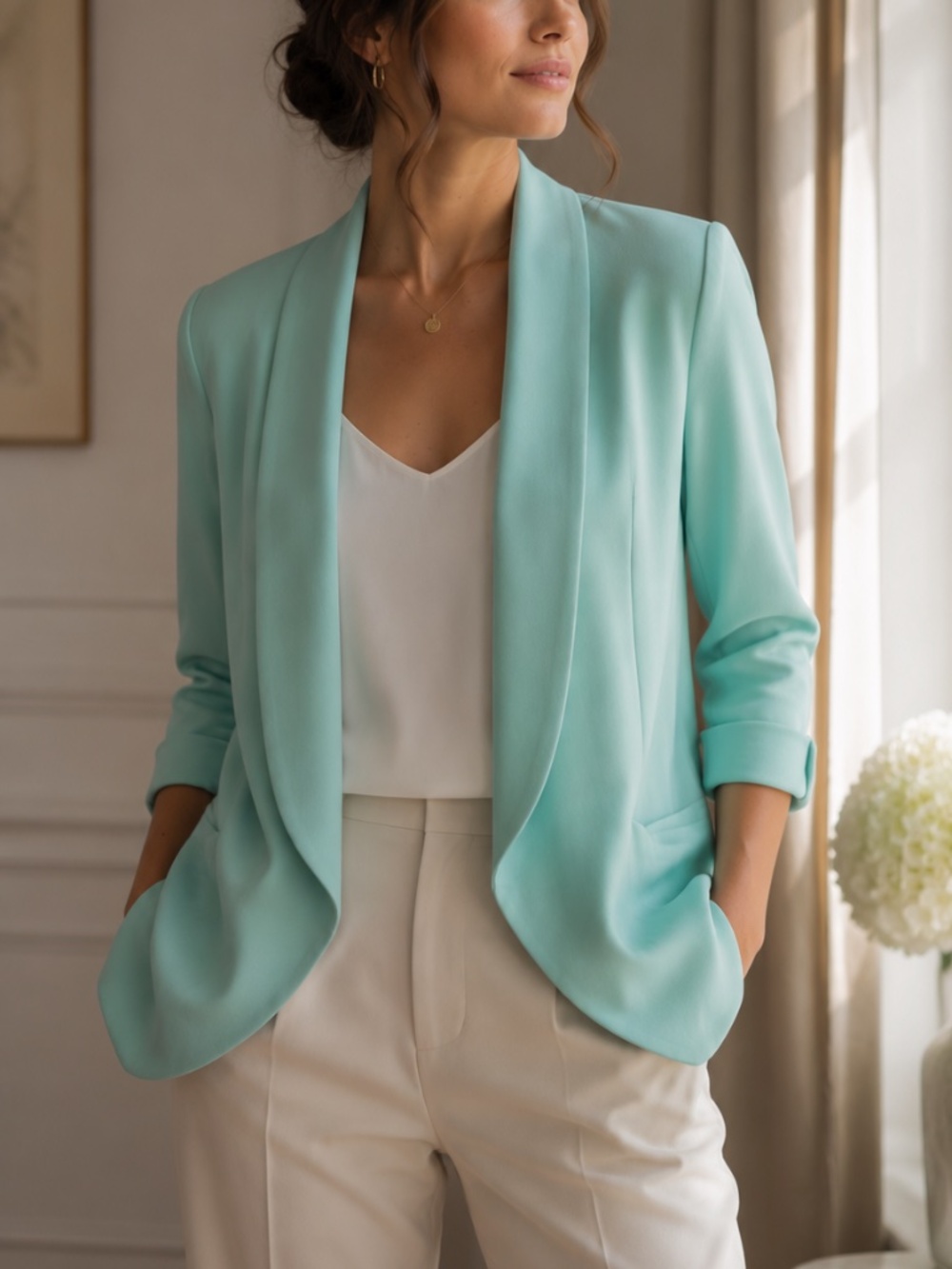WILFRED Chevalier Blazer Size 6 Sea Glass Mint Japanese Crepe Rare
